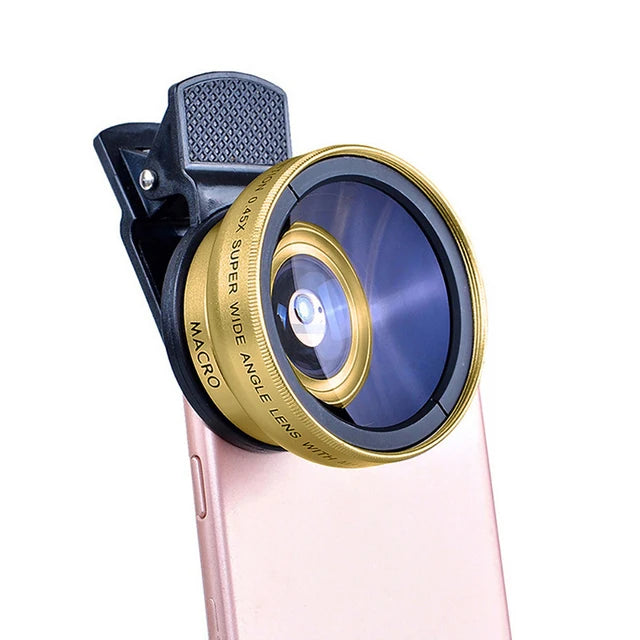 2-in-1 Phone Camera Lens Kit — 0.45× Wide Angle + 12.5× Macro (iPhone & Android)