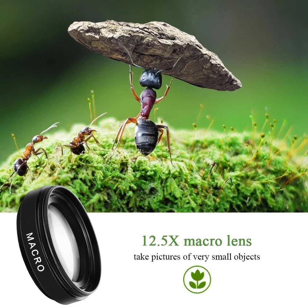 2-in-1 Phone Camera Lens Kit — 0.45× Wide Angle + 12.5× Macro (iPhone & Android)