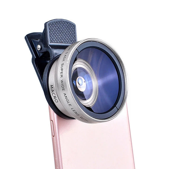 2-in-1 Phone Camera Lens Kit — 0.45× Wide Angle + 12.5× Macro (iPhone & Android)