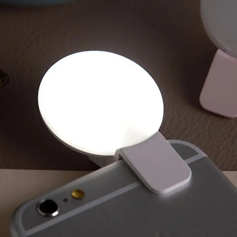 Clip-On LED Selfie Ring Light for Phone — 3 Brightness Levels
