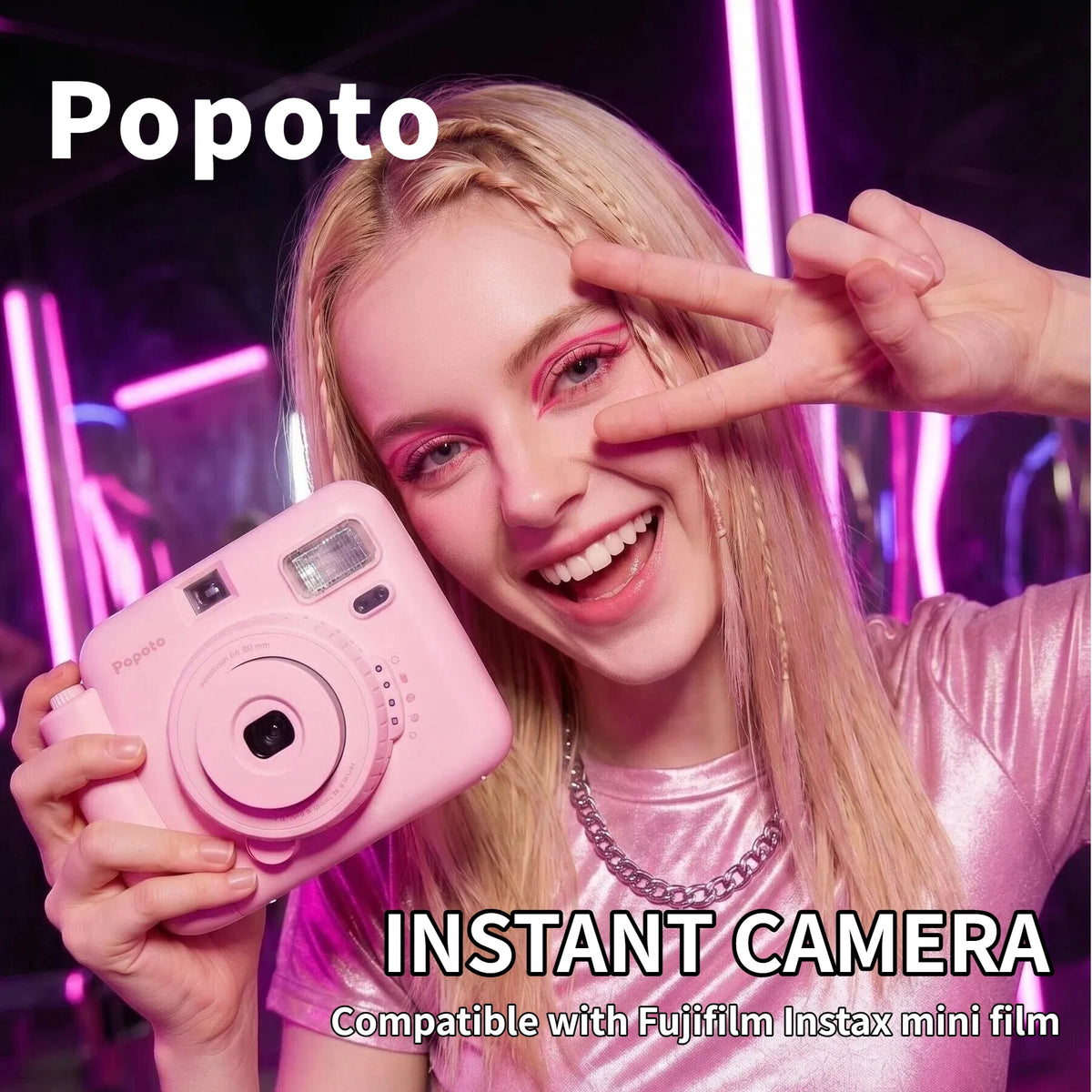 Popoto Macaron Instant Camera — Uses Fujifilm Instax Mini Film