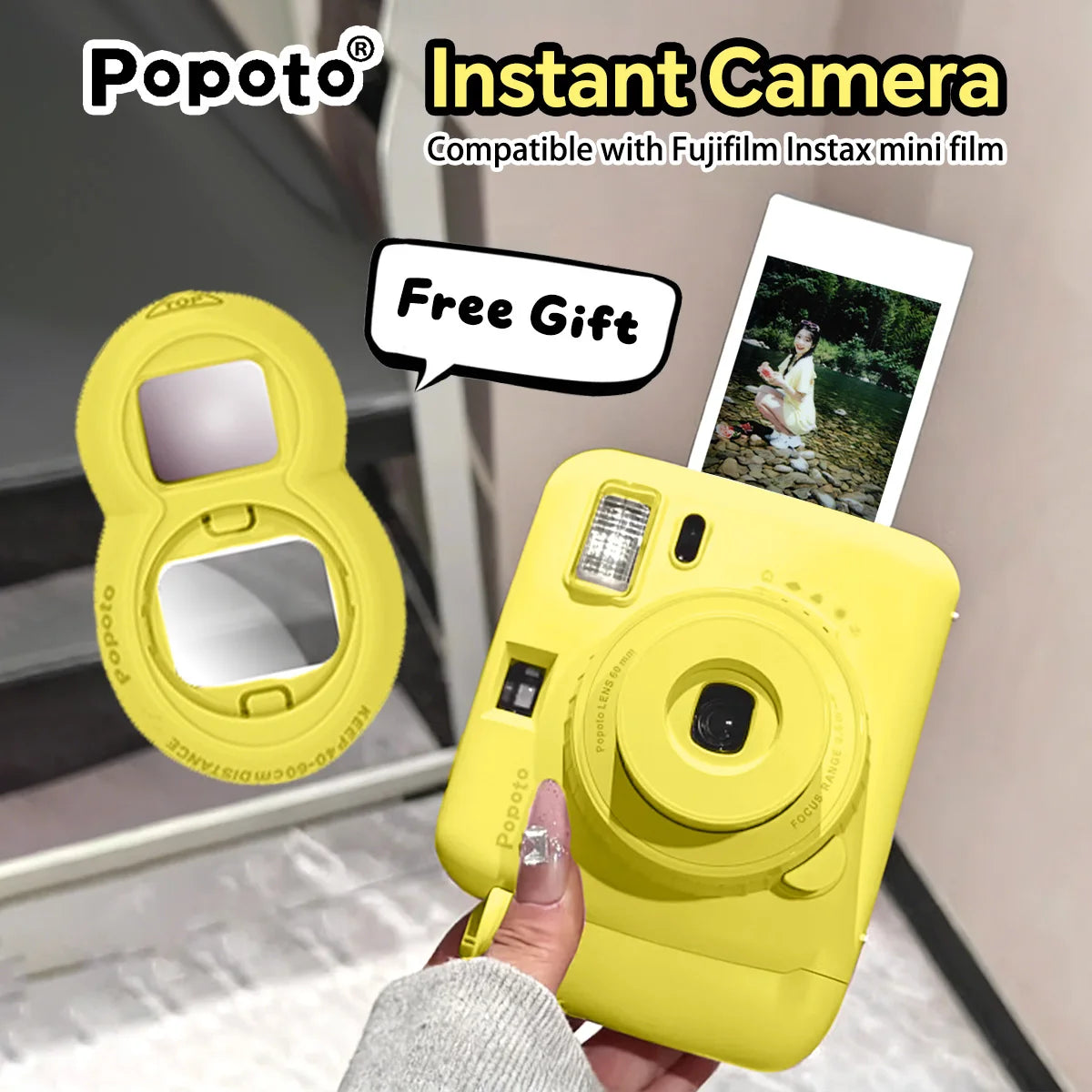 Popoto Macaron Instant Camera — Uses Fujifilm Instax Mini Film
